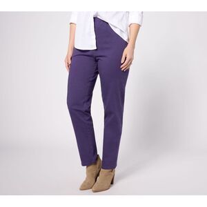 Fashion Women's Plus Sz Pants 5X Denim & Co. Original Waist Side Purple A624289